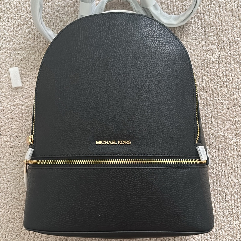 Michael Kors Black and Gold Backpack